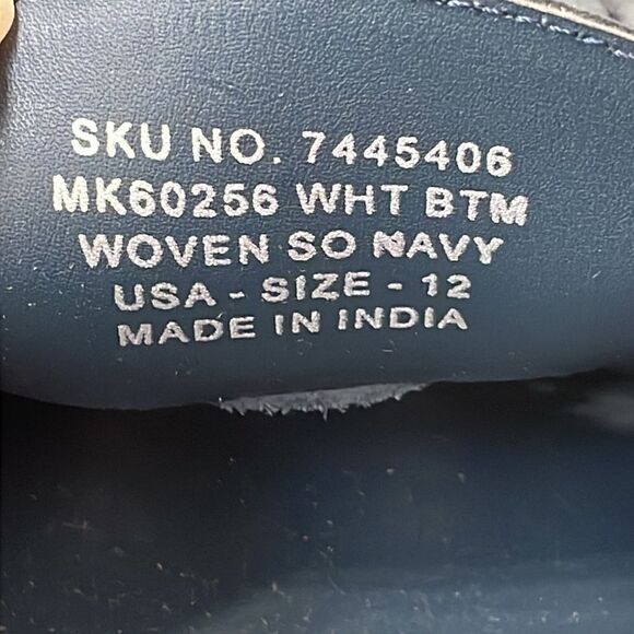 NWOT Four Brothers Woven Navy Moccasin Shoes Loafer Size 12 Mens - Picture 5 of 7